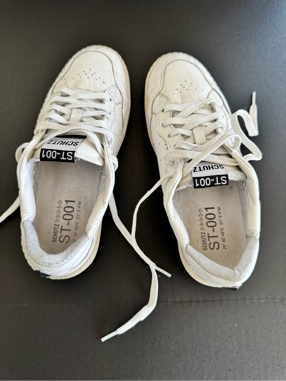 SCHUTZ ST-001 Women’s White Low-Top Leather Sneaker - Picture 10 of 12